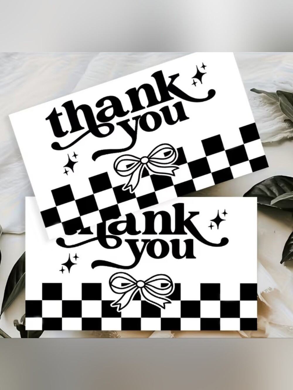 Pack of 50 Thank You Cards Featuring Cute Dog Rear Ends, Flowers Or Black & Whit